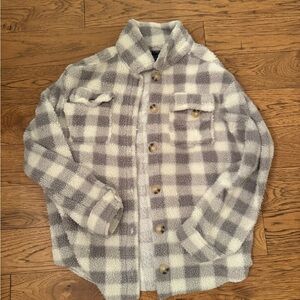art class Gray and White Plaid Kids Jacket